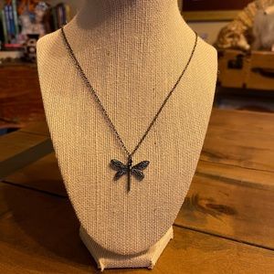 Brass-Tone Dragonfly Necklace